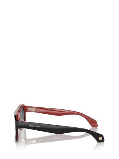 Shop Giorgio Armani Sunglasses In Black / Red Inside