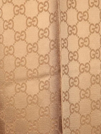 Gucci Gg Jacquard Pants In Brown