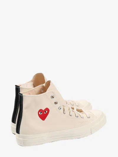 Comme Des Garçons Mens White Chuck Taylor High-top Sneaker In Beige