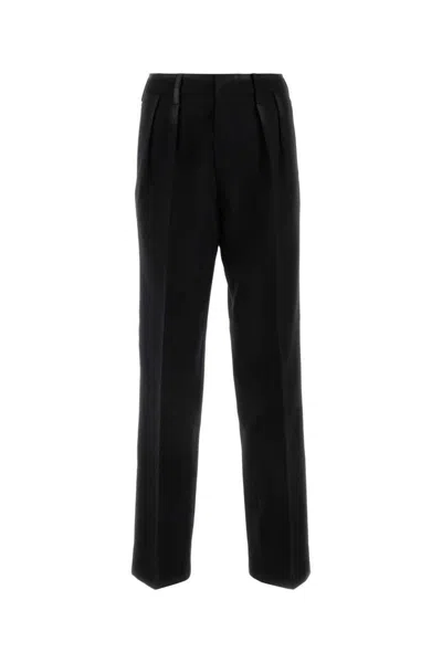 Maison Margiela Wool Trousers With Back Pockets And Belt Loops In Black
