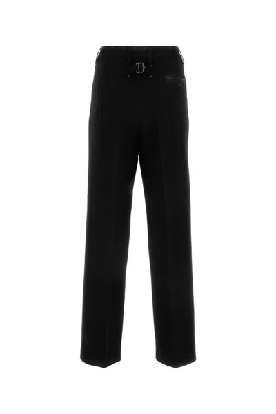 Maison Margiela Wool Trousers With Back Pockets And Belt Loops In Black