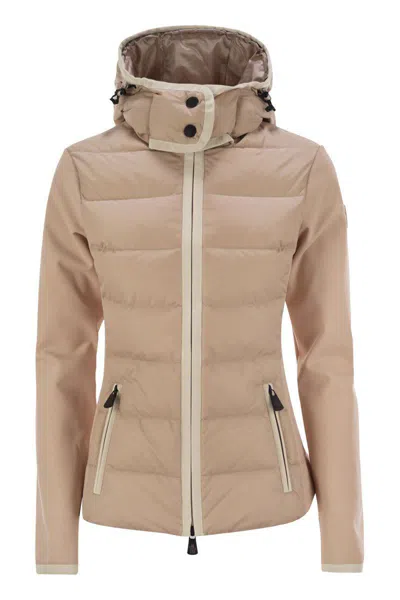 Moncler Quilted Hoodie Ski Jacket In Light Pink