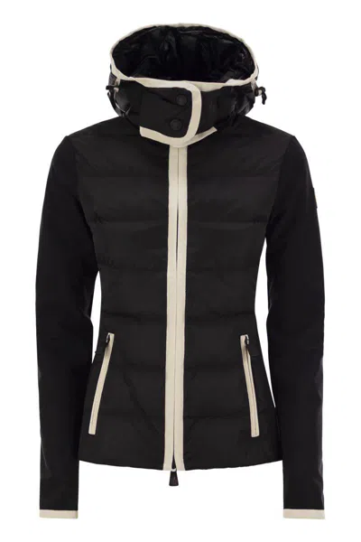 Moncler Grenoble Women Padded Sweatshirt With Hood And Zip In Black