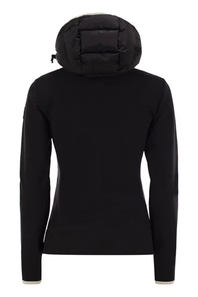 Moncler Grenoble Women Padded Sweatshirt With Hood And Zip In Black
