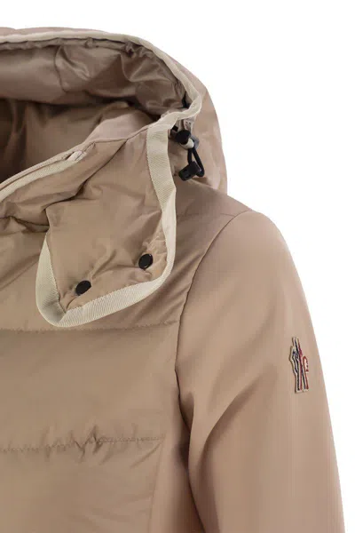 Moncler Quilted Hoodie Ski Jacket In Light Pink