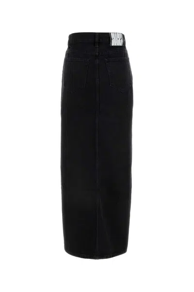 Mother Gonna The Fun Dip Slice In Denim Nero  Donna In Black