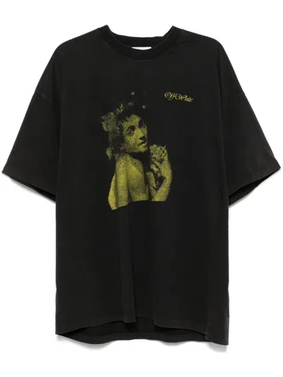 Shop Off-white Blurred Bacchus Cotton T-shirt In Black