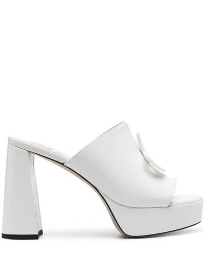 Patou X Bettina Vermillon Anitta 110mm Mules In White