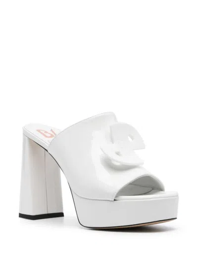 Patou X Bettina Vermillon Anitta 110mm Mules In White