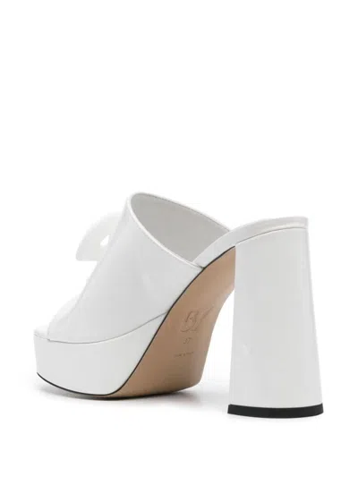 Patou X Bettina Vermillon Anitta 110mm Mules In White