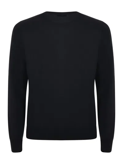 Fay Black Virgin Wool Sweater In Black