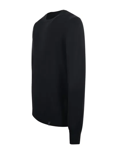 Fay Black Virgin Wool Sweater In Black