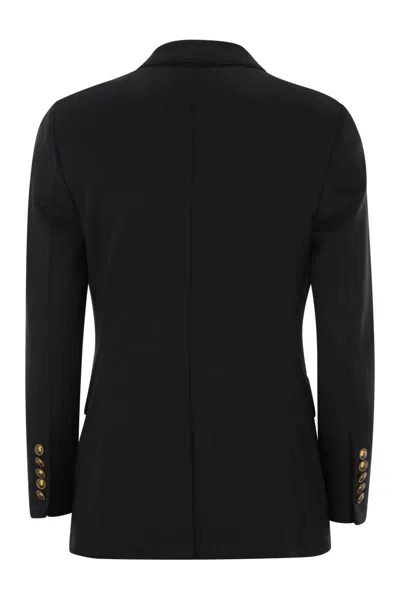 Saulina Angelica - Milano Stitch Two-button Blazer In Black