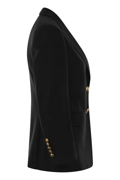 Saulina Angelica - Milano Stitch Two-button Blazer In Black