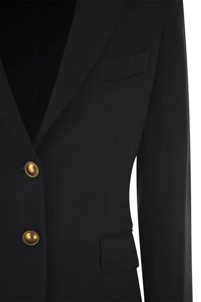 Saulina Angelica - Milano Stitch Two-button Blazer In Black