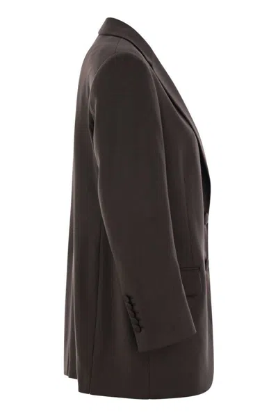 Saulina Antonia - Single-breasted Jacket In Wool Blend In Brown