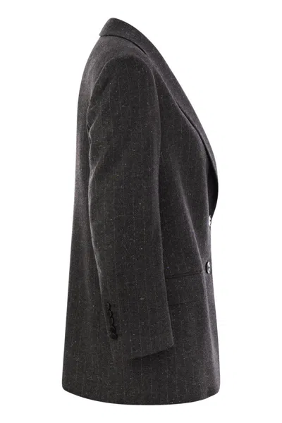 Saulina Antonia - Single-breasted Jacket In Wool Blend In Grey