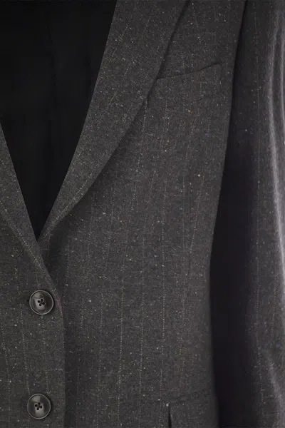 Saulina Antonia - Single-breasted Jacket In Wool Blend In Grey