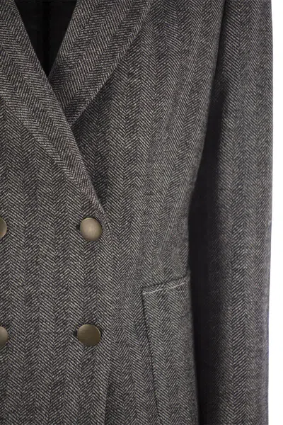 Saulina Assunta - Double-breasted Jacket In Grey