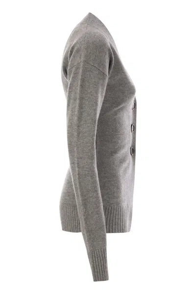 Shop Sportmax Gondola - Wool And Cashmere Cardigan In Grey