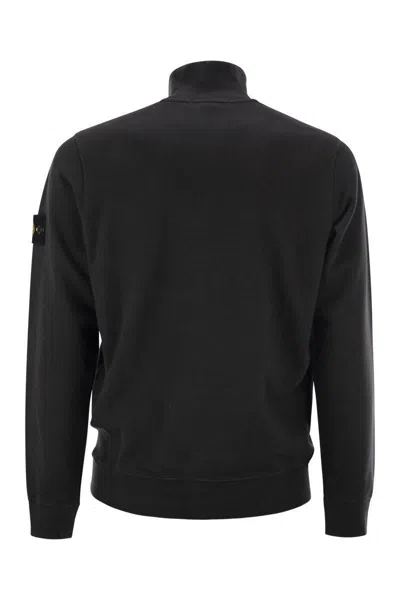 Shop Stone Island Cotton Sweatshirt With Zip In Grey