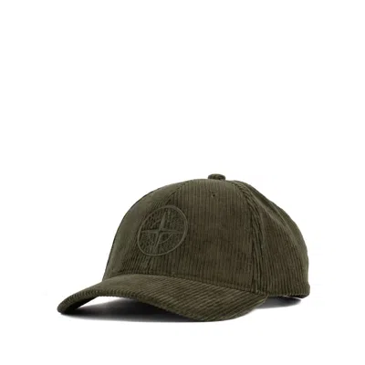 Shop Stone Island Organic Cotton Corduroy 800 Musk Cap In Green