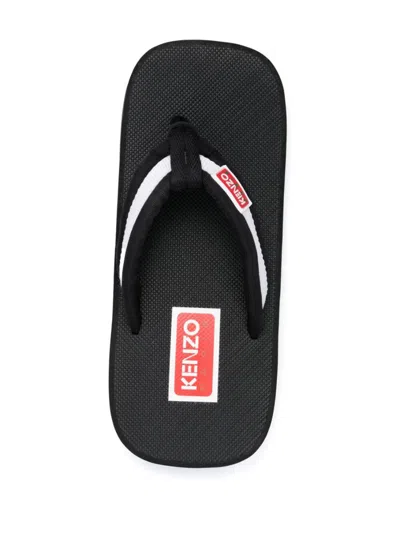 Kenzo 25mm Setta Nylon Thong Flats In Black