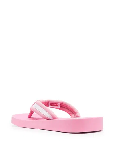 Kenzo Rubber Sole Sandals With Open And Square Design In Pink