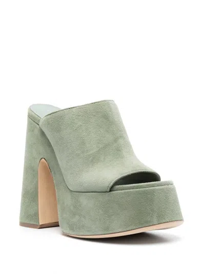 Vic Matie Open-toe 140mm Suede Mules In Green