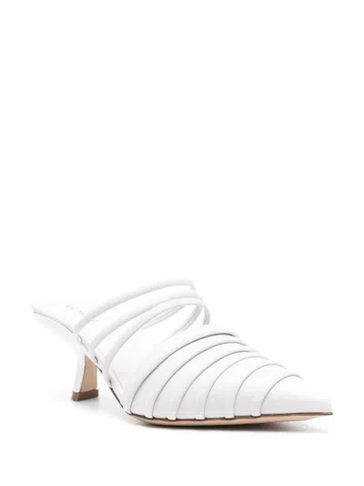 Vic Matie 65mm Leather Mules In White