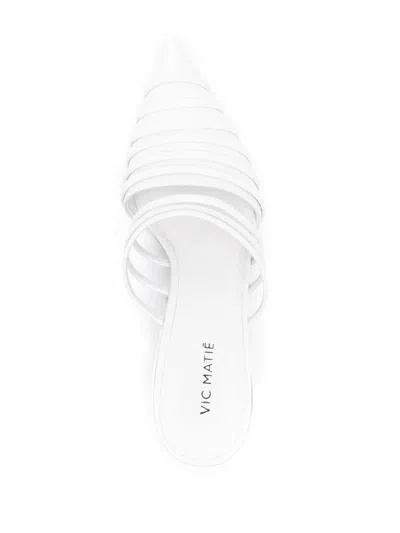 Vic Matie 65mm Leather Mules In White
