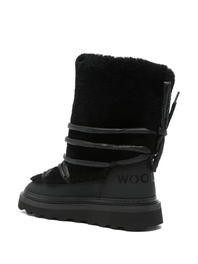 Shop Woolrich Ecofur Snow Boots In Black