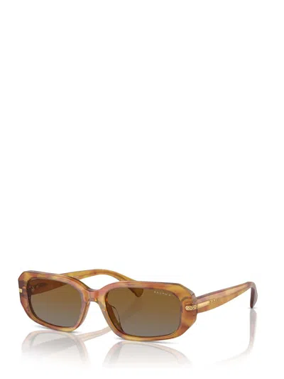 Shop Ralph Lauren Sunglasses In Shiny Honey Havana