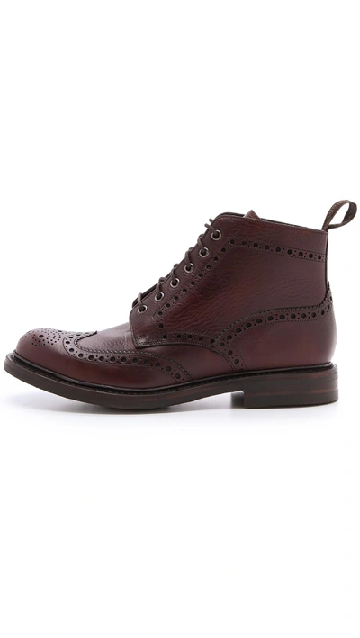 Shop Loake 1880 1880 Bedale Heavy Brogue Boots In Brown Grain