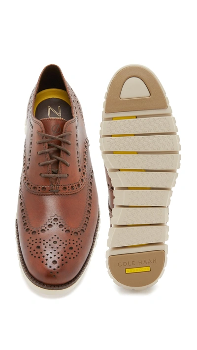 Shop Cole Haan Zerogrand Wingtip Oxford Shoes In British Tan