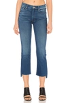 Mother The Insider Crop Step Fray Jeans Not Rough Enough In Blue Moon