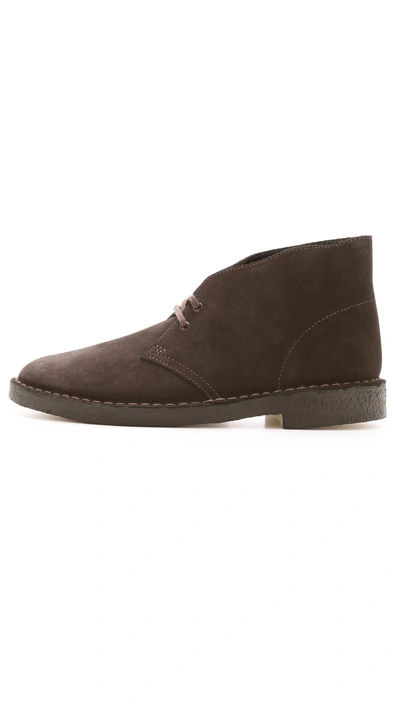 Clarks Suede Desert Boot In Brown