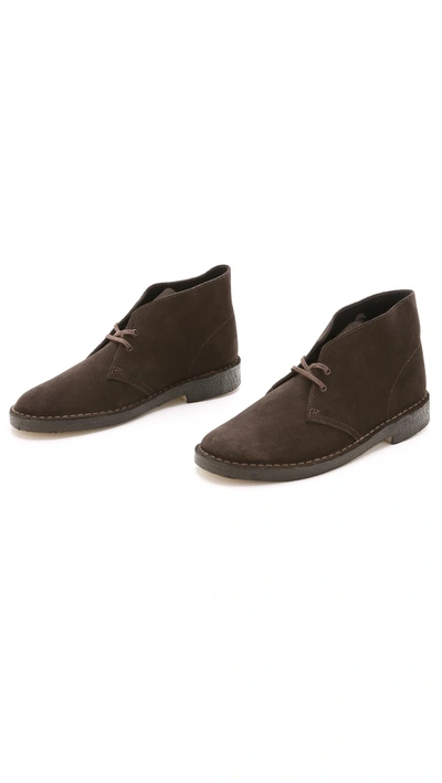 Clarks Suede Desert Boot In Brown