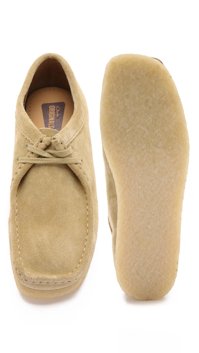 Clarks Suede Wallabee Shoes Maple In Maple
