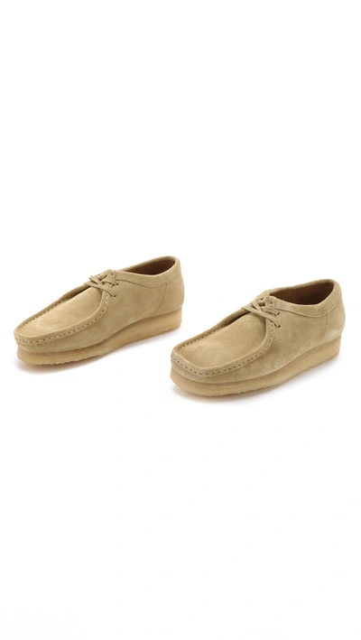 Clarks Suede Wallabee Shoes Maple In Maple