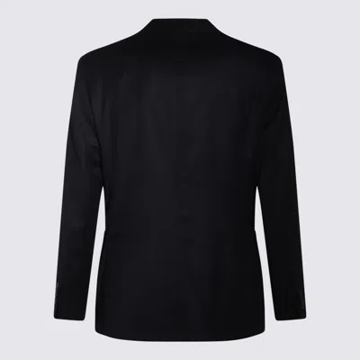 Shop Boglioli Navy Wool Blazer In Blue