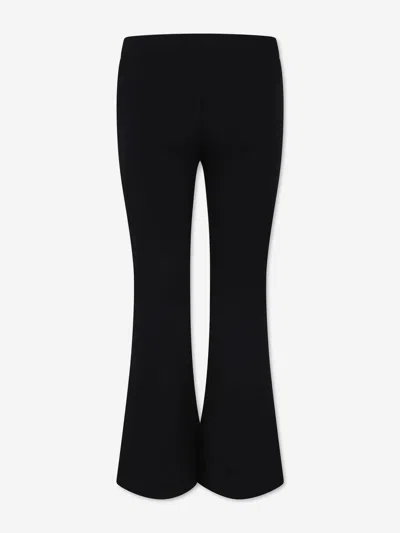 Moschino Black Leggings For Girl With Logo In Black