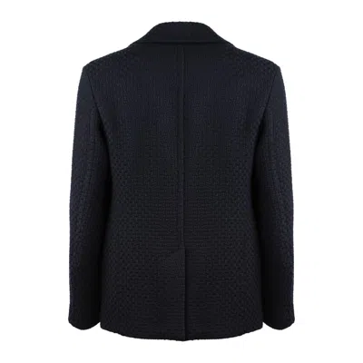 Etro Wool Coat With Lapels And Decorative Buttons In Blue