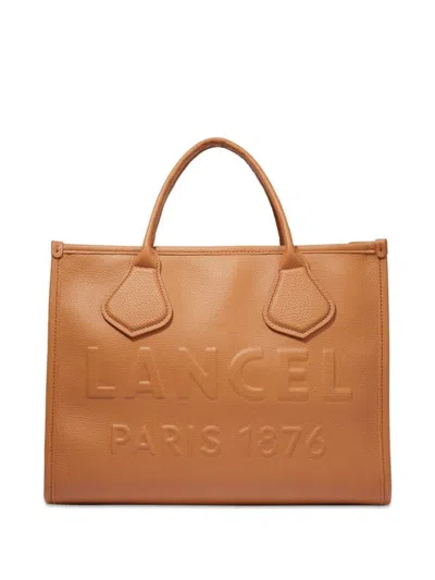 Shop Lancel Jour De Medium Zipper Tote Bags In Brown