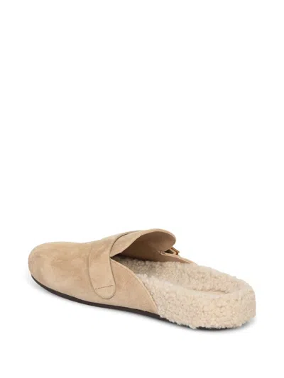Tory Burch Mules Mellow In Shearling Color Taupe In Beige