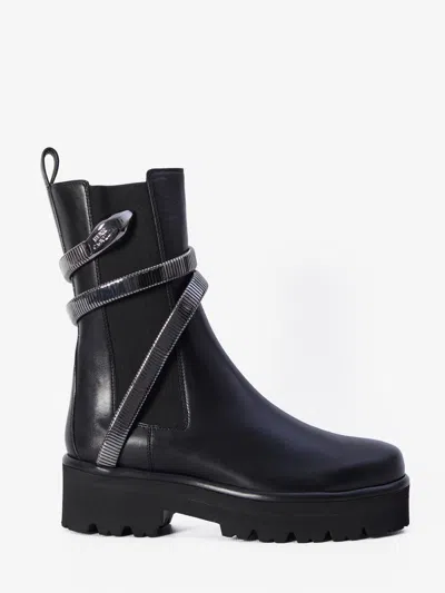 René Caovilla Rene Caovilla Juniper 45 Biker Boots In Black