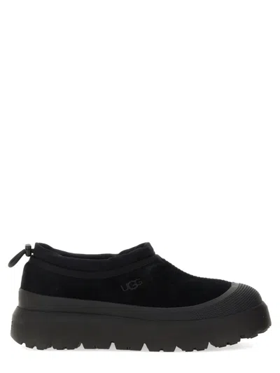 Ugg Black Suede And Rubber Tasman Weather Hybrid Slip-ons In Black