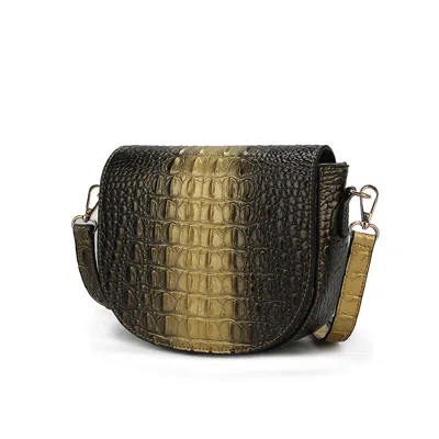 Mkf Collection By Mia K Amalia Croc-embossed Crossbody Fashion Bag By Mia K. In Gold