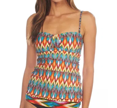 Kenneth Cole Bandeau Tankini Top In Upon The Horizon In Multi