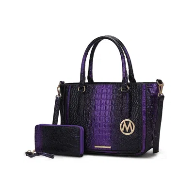 Mkf Collection By Mia K Aphelia Croc-embossed Tote Wome's Handbag By Mia K In Purple